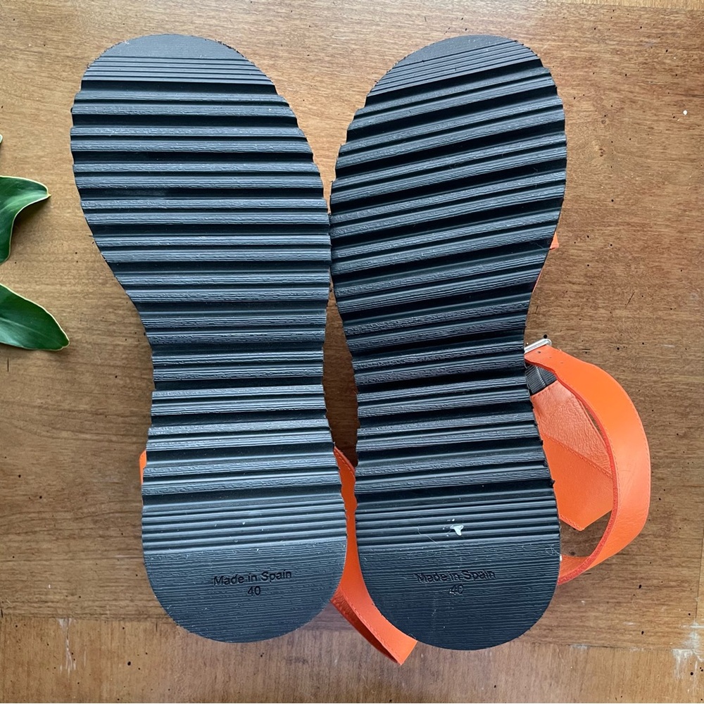 Free People Parris Platform Orange Multicolor Platform Sandals US 9-9.5 EU 40 - Picture 10 of 12